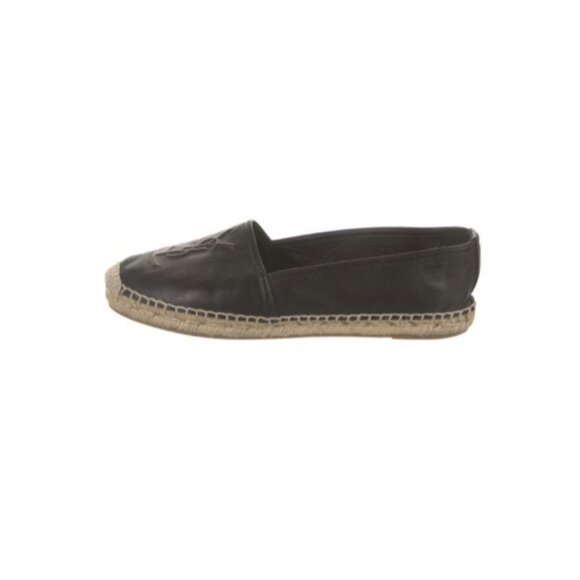 Saint Laurent Black Leather Espadrilles - Picture 2 of 7